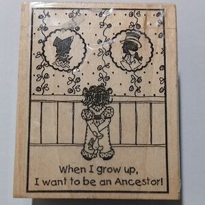 Vintage Wooden Stamp By Grace Wells 1997